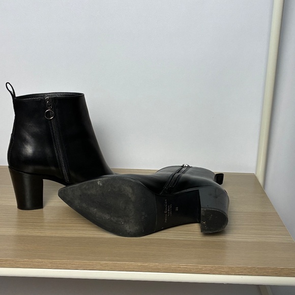 Acne Studios Black Leather Ankle Boots – Block Heel, Size EU 38 - Picture 5 of 8
